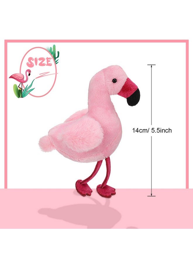 Skylety 6 Pieces Mini Flamingo Stuffed Animal Plush Toys 5 Inch Flamingo Party Favors Valentine Day Gift Hanging Ornaments Keychain Decorations for Women Birthday(Rose Red) - Image 2