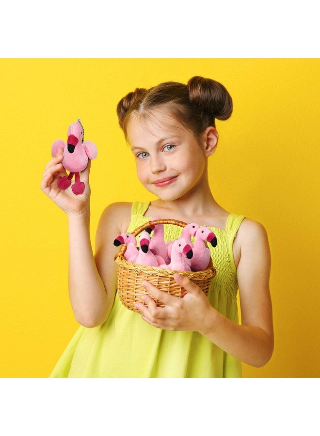 Skylety 6 Pieces Mini Flamingo Stuffed Animal Plush Toys 5 Inch Flamingo Party Favors Valentine Day Gift Hanging Ornaments Keychain Decorations for Women Birthday(Rose Red) - Image 5