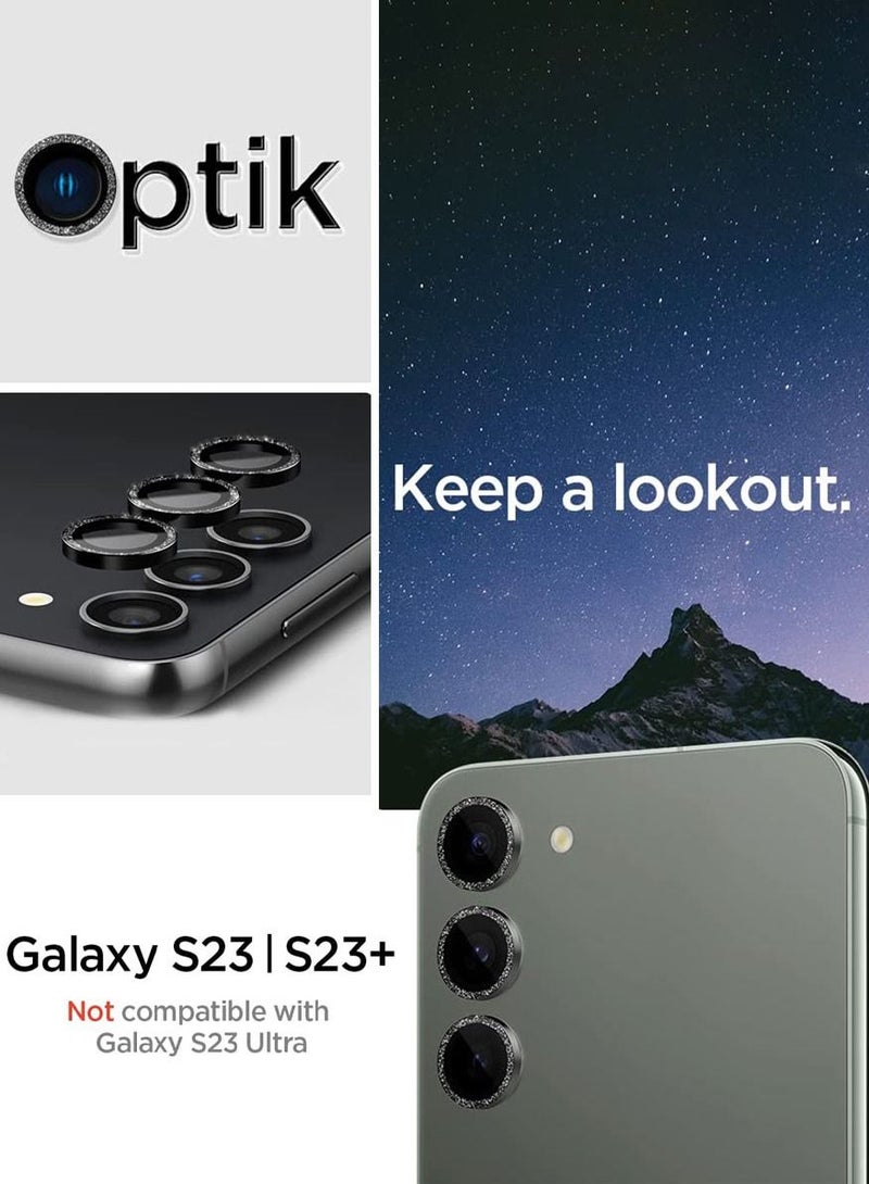 Spigen واقي شاشة عدسة الكاميرا Glastr Ez Fit Optik Pro لهاتف Samsung Galaxy S23 وGalaxy S23 PLUS - أسود لامع [عبوة واحدة] - Image 2