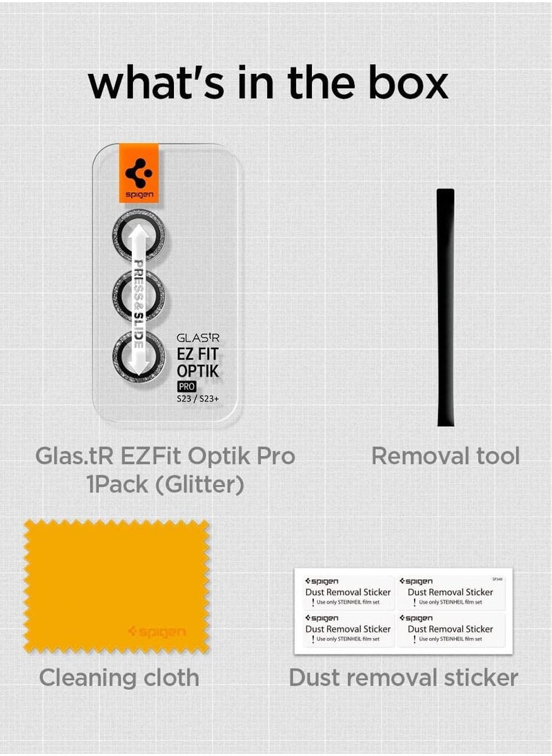 Glastr Ez Fit Optik Pro for Samsung Galaxy S23 and Galaxy S23 PLUS Camera Lens Screen Protector - Glitter Black [1 Pack] - pzsku/ZFFF894A8430C24BB2C0FZ/45/_/1681385544/aeee2b57-205a-43c9-8c70-0f8b91192013