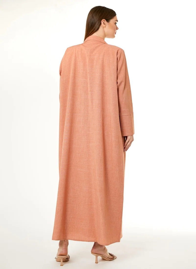 Moistreet Orange Melange Hand Embellished Abaya