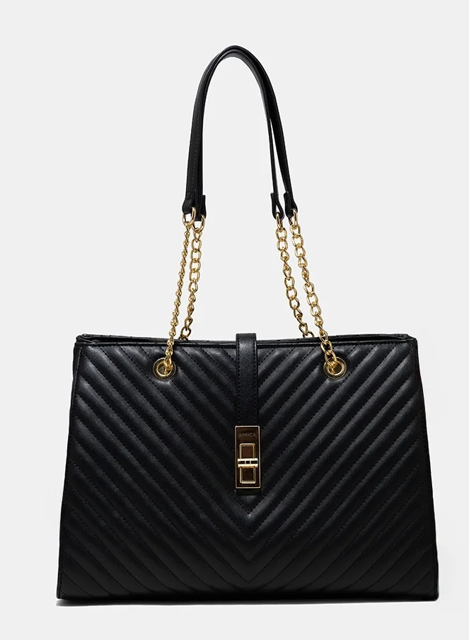 AMICA AMICA Dulce Tote bag With Metal Chain Straps - Black