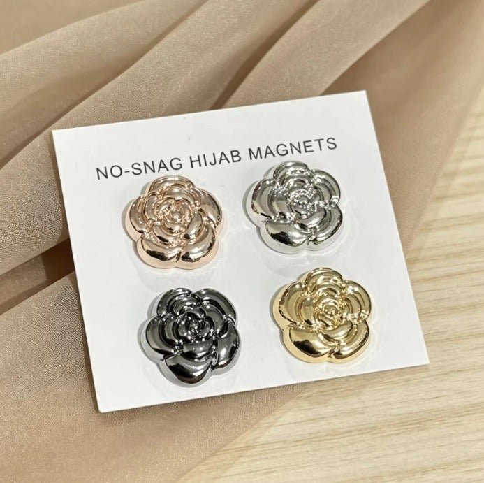 eManco Magnetic Camellia Brooch Scarf Clip Shawl Pin Anti-Slip Fixing Clasp for Women and Men，Magnetic Hijab Clip，luxury fashion jewelry, minimalist jewelry， - Image 2