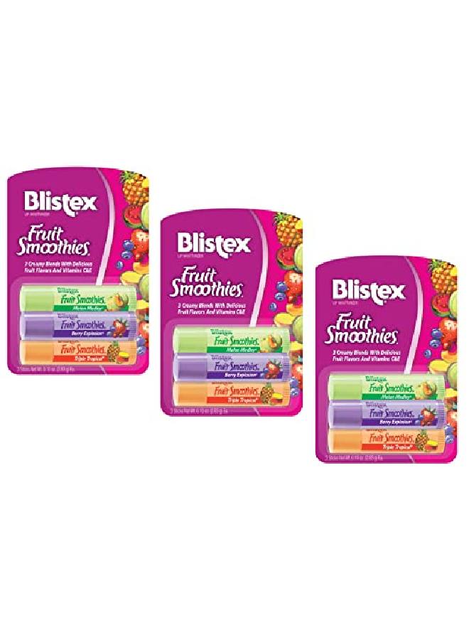 Blistex Fruit Smoothies Lip Moisturizers 3 Sticks 0.10 Oz Each Pack Of 3 - Image 2