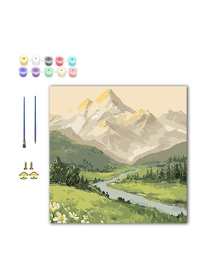 Children’s DIY Paint by Numbers Kits, Multi-color Oil Painting on Canvas Kit with Brushes, Perfect Gift for Children  - Image 1