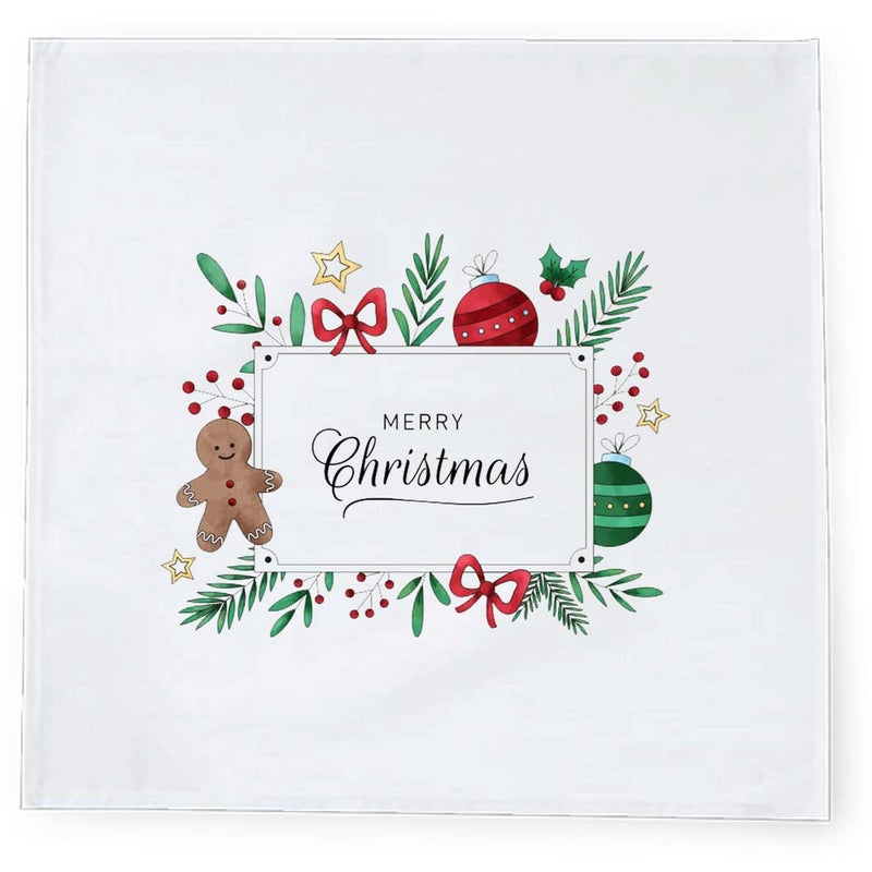 Khakee 6 Pcs Christmas Theme Silk Table Napkins 10x 10 for Xmas Decoration Christmas OrnamentsChristmas Giftxmas21426 - Image 3