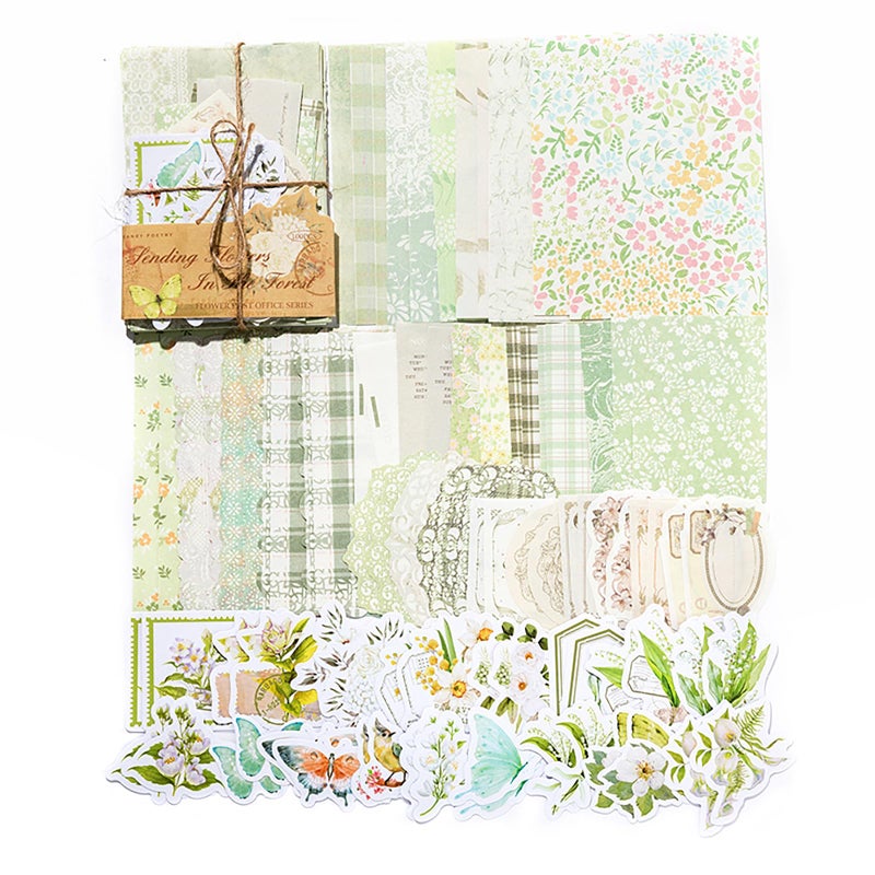 Doraking 100pcs Vintage Floral Scrapbook Paper Journaling Stickers Assorted Set, Material Paper Memo Junk Journal Supplies for Bullet Journaling Retro Crafts Planner Collage Card Album - Image 3
