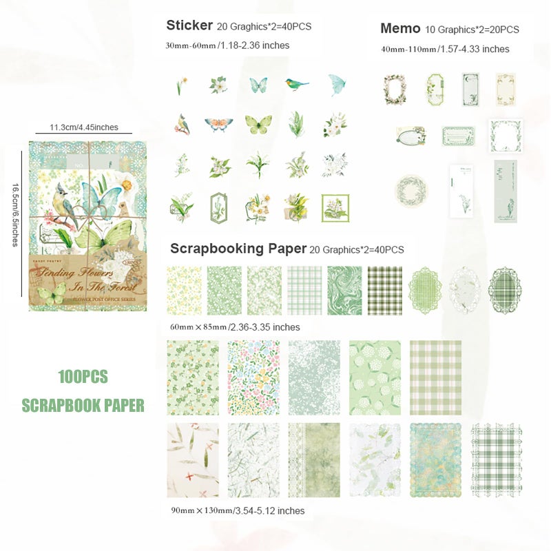 Doraking 100pcs Vintage Floral Scrapbook Paper Journaling Stickers Assorted Set, Material Paper Memo Junk Journal Supplies for Bullet Journaling Retro Crafts Planner Collage Card Album - Image 2