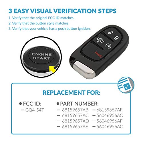 Keyless2Go Replacement for 5 Button Proximity Smart Key for RAM GQ4-54T 68159657 - Image 4