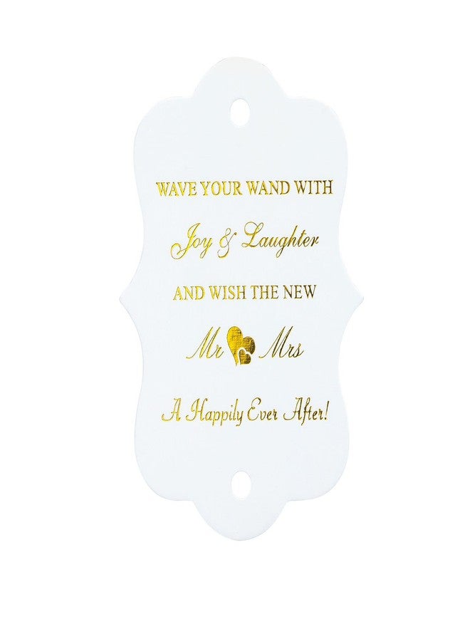 G2PLUS Wedding Favors Tags, 100PCS Gold Wedding Send Off Tags, The New Mr & Mrs. Label Tag, 2.8X2 in White Paper Gift Tag with String for Bridal Shower, Anniversary Celebration - Image 1