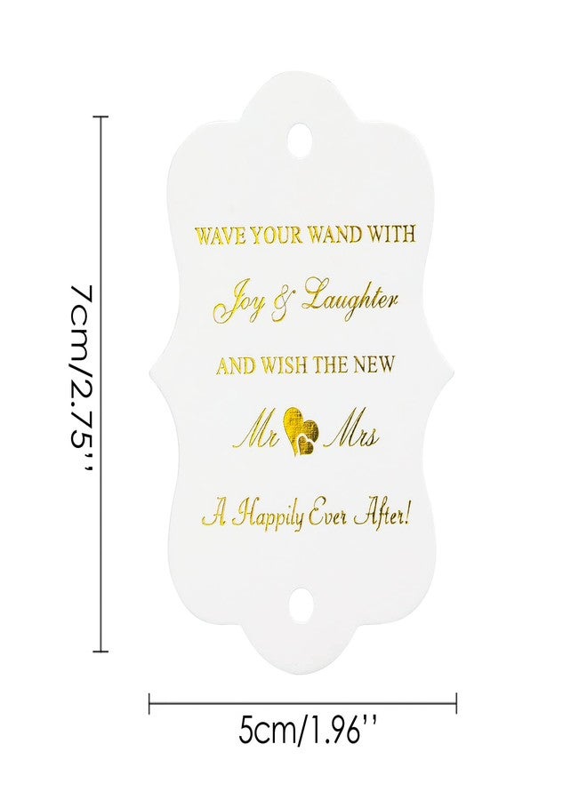 G2PLUS Wedding Favors Tags, 100PCS Gold Wedding Send Off Tags, The New Mr & Mrs. Label Tag, 2.8X2 in White Paper Gift Tag with String for Bridal Shower, Anniversary Celebration - Image 2