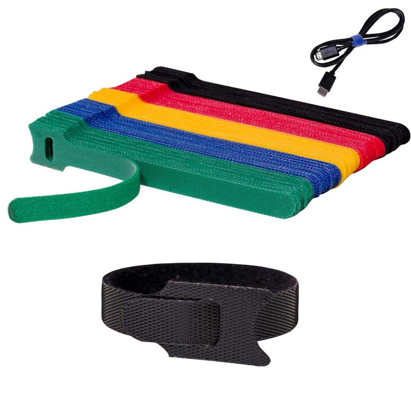 BALABALA 100 PCS 6 inch Reusable Fastening Cable Ties Cords Management Cable Organizer Cord Wrap Multi-Color - Image 1