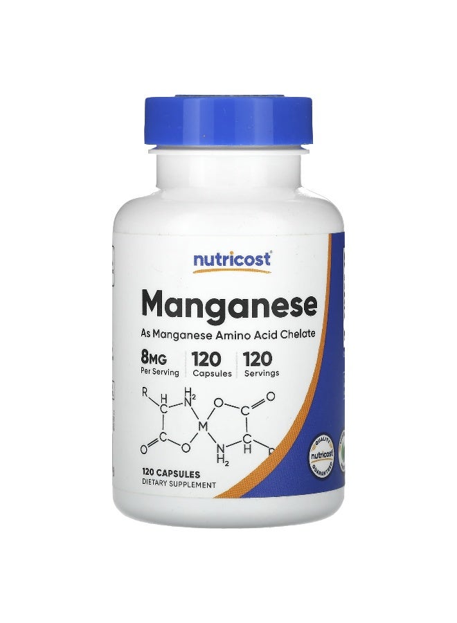 Nutricost, Manganese, 8 mg, 120 Capsules (Packaging may vary) - Image 1