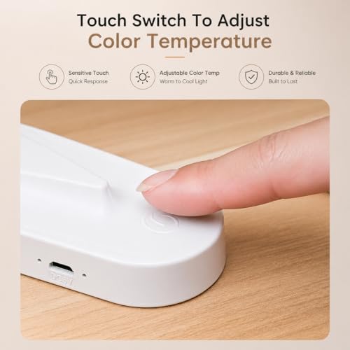 BKK Foldable Rechargeable LED Study Table Lamp with Touch Sensor, 3 Color Modes & Stepless Dimming, Portable USB Desk Light for Study, Reading & Bedside | Eye Care Lamp with 6 Months Warranty - Image 2