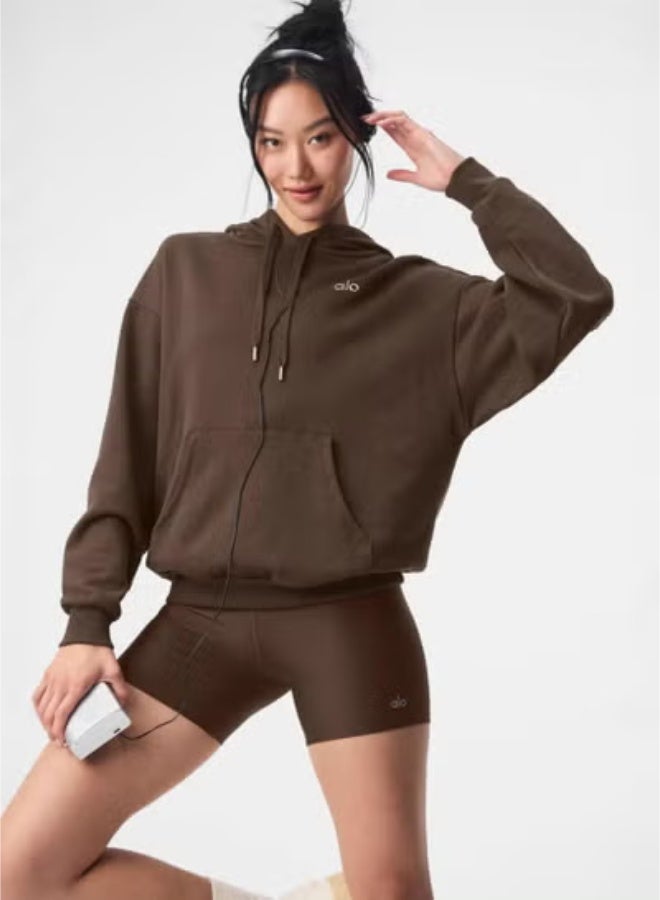 alo Loose Accolade Hoodie-Brown - Image 1