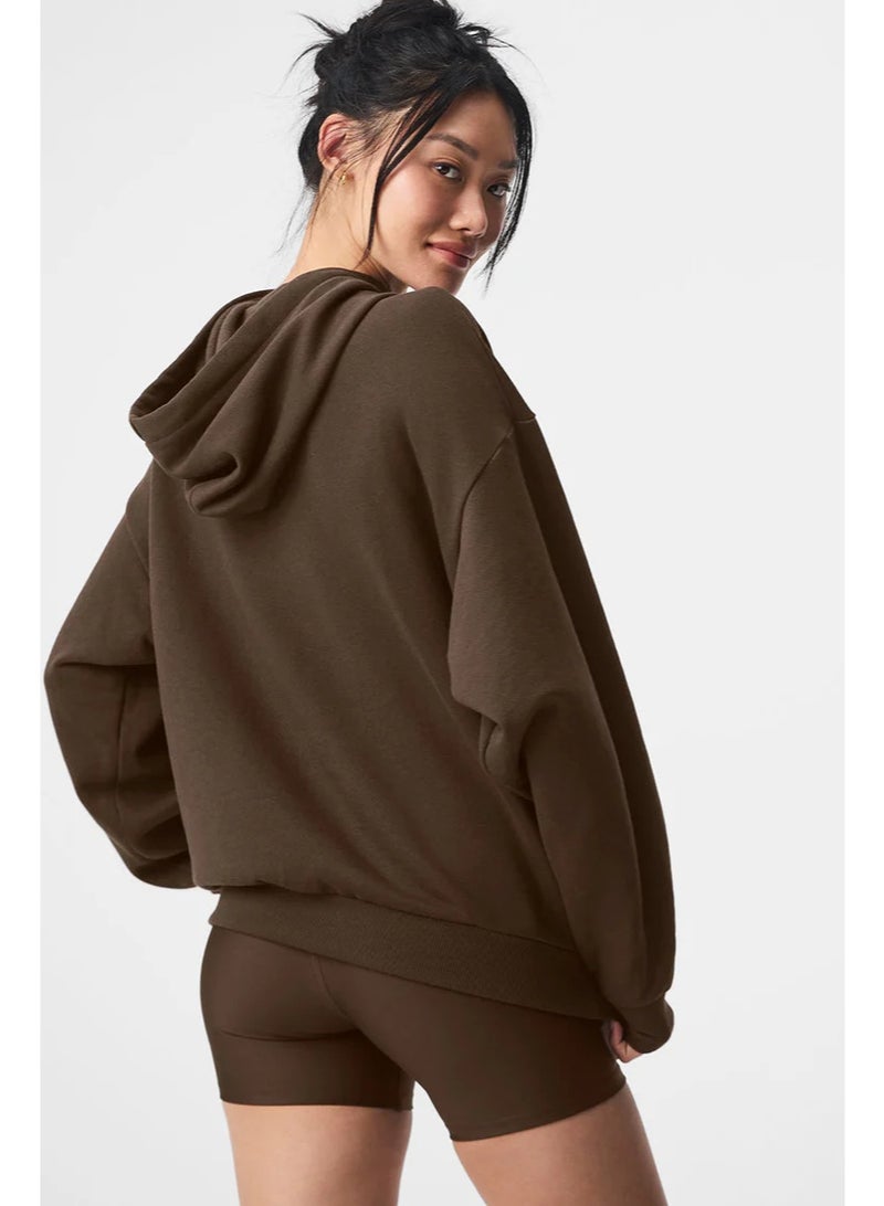 alo Loose Accolade Hoodie-Brown - Image 5