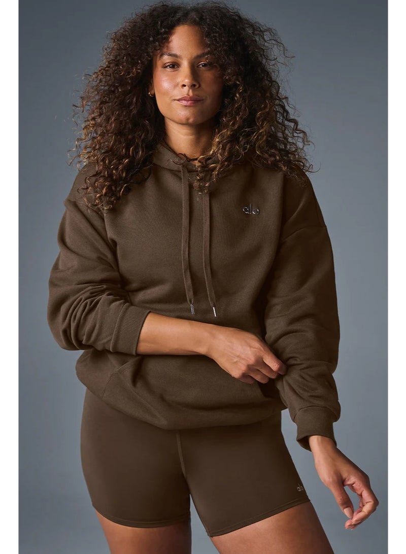 alo Loose Accolade Hoodie-Brown - Image 4