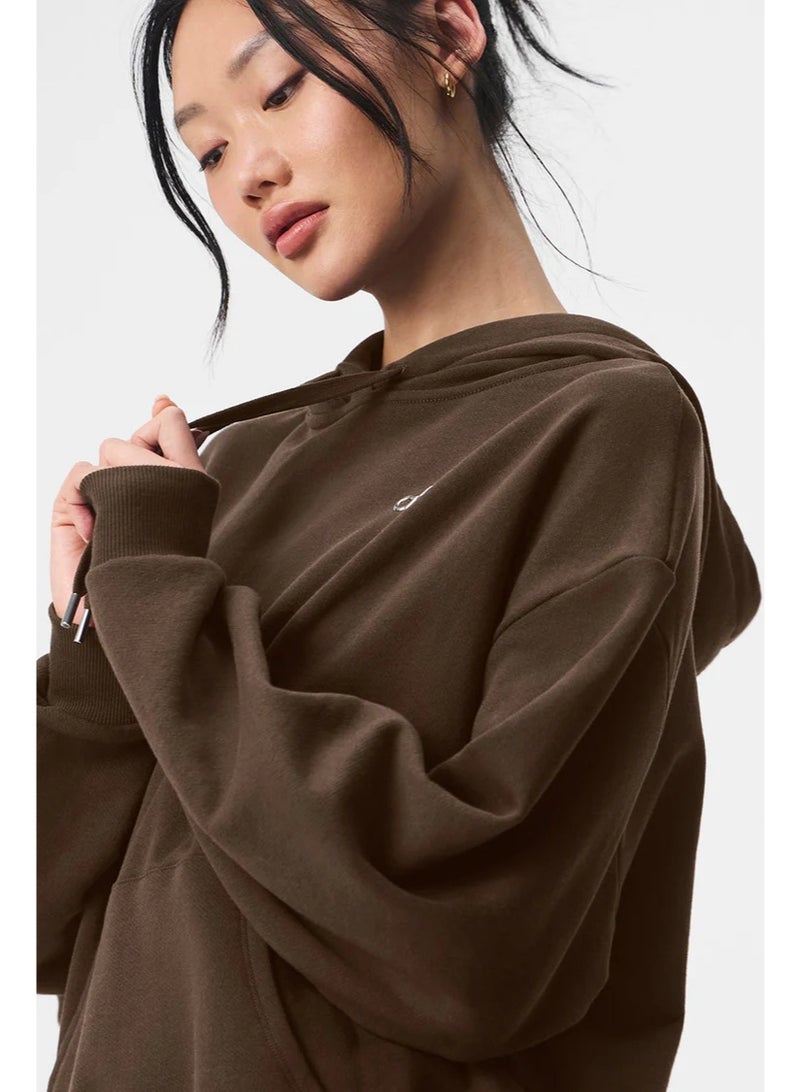 alo Loose Accolade Hoodie-Brown - Image 3