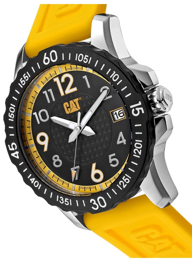 Caterpillar Consign Yellow Silicone Strap Men Watch AP.141.27.111 - Image 2