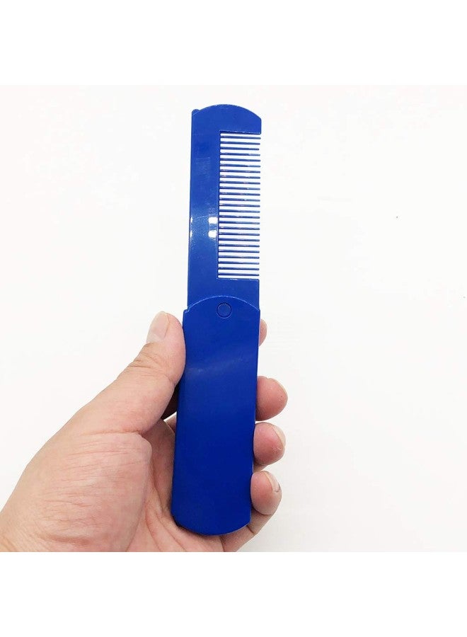 2 In 1 Foldable Beard Comb Mustache Shaving With Makeup Mirror For  - Image 1
