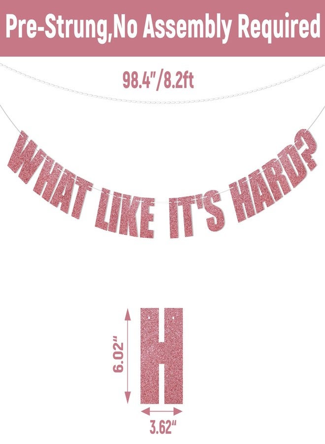 Ramciyo What Like It's Hard? Banner - Law School Graduation Party Decorations, Congrats Lawyer Bunting Banner, College Graduation Party Decorations Rose Gold Glitter - Image 3