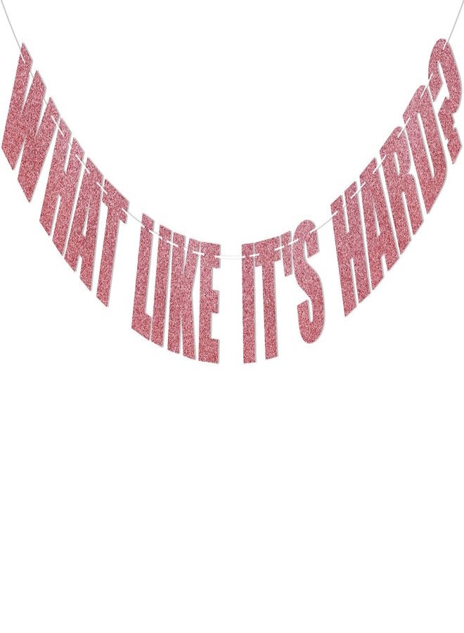 Ramciyo What Like It's Hard? Banner - Law School Graduation Party Decorations, Congrats Lawyer Bunting Banner, College Graduation Party Decorations Rose Gold Glitter - Image 1