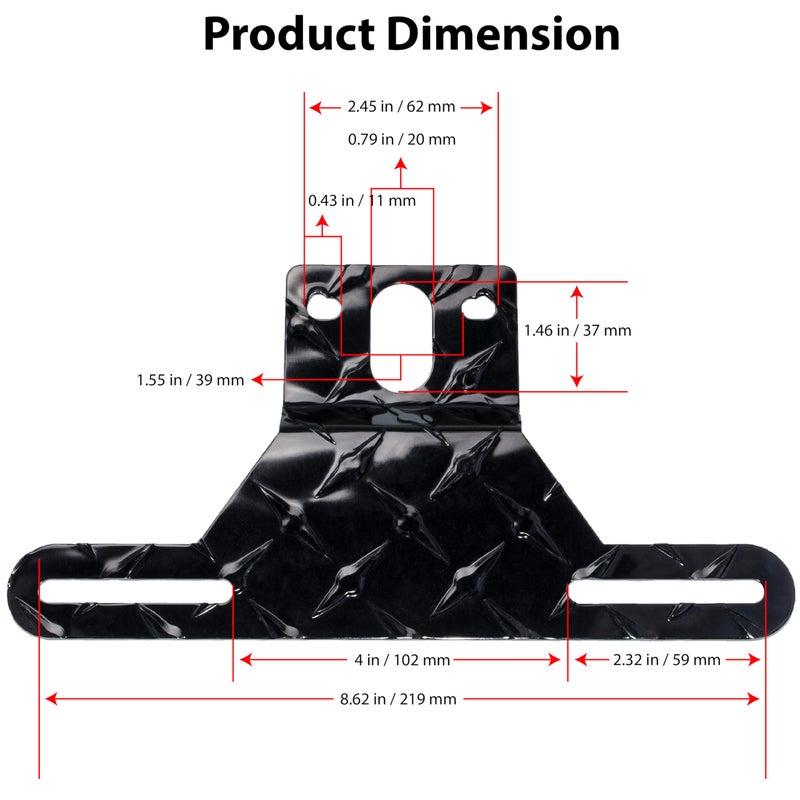 BFXM Universal Trailer License Plate Bracket Frame, License Plate Holder, Trailer Mount Plate Frame, License Plate Bracket for RV, Boat, Trailer Licence Tag Holder (Black) - Image 2