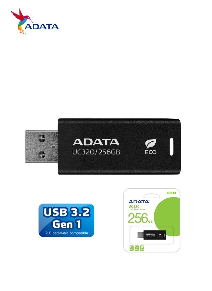 ADATA UC320 USB 3.2 Flash Drive | 256GB | Lightweight Capless | Fast Data Transfer  - Image 1