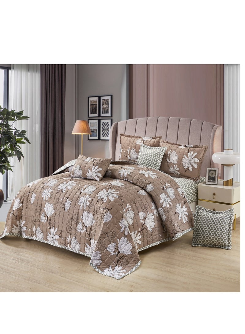 Microfiber Double Bedspread, Fits 200 x 200 cm, 7 Pieces