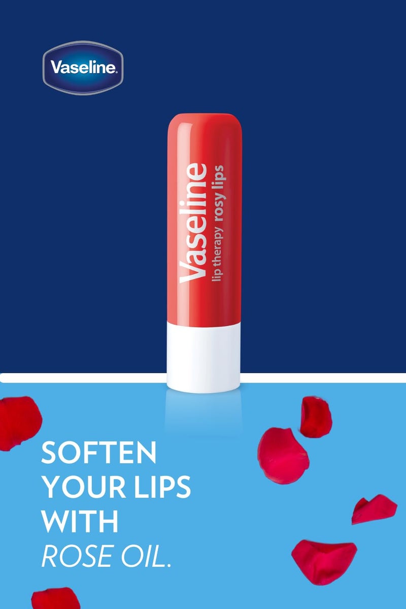 Vaseline Lip Rosy, Fast-Acting Nourishment, Ideal for Chapped, Dry, Cracked, or Damaged Lips, Lip Balm,12 Sticks, 1 Box - Image 4