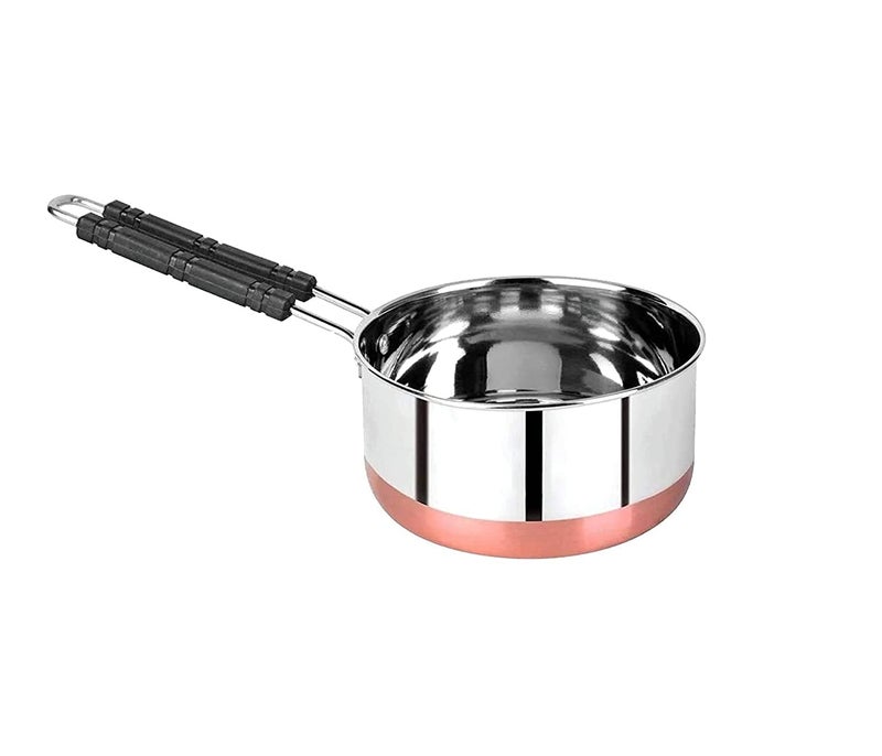 RSPTJM RJ kitchenware Store Tea Maker Pot Stainless Steel Copper Bottom Combo Pack of 2 Saucepan Induction Base SaucepanTea Coffee Pan Milk PanTapeli Patila 2 Liter and 3 Liter - Image 2