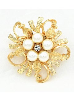 Generic Gold floral pearl brooch for women, brooch pin, bridal brooch  - Image 1