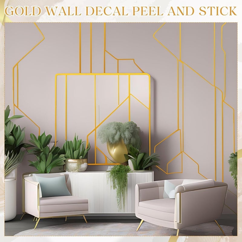 STICKERLY Golden Tape (1CM x 5M) - Self-Adhesive Tiles Gap Foil Line Border Tape| Mirror Finish| DIY Craft| Decorative Floor Sealing Strip, Seam Sticker, Golden Patti for Home, Wall, Ceiling, Cabinet - Image 4
