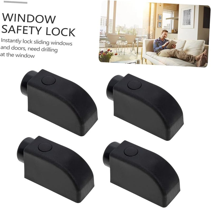 Artibetter 4 Pack Aluminum Sliding Window Lock Security Bar Childproof Sliding Door Stop - Image 4