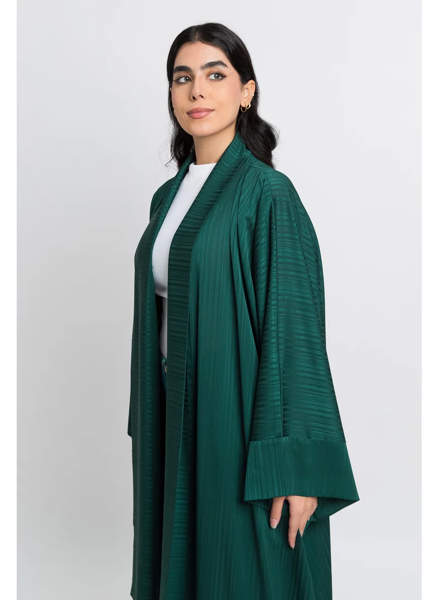 Kaafmeem Green Chiffon Flowstyle Abaya