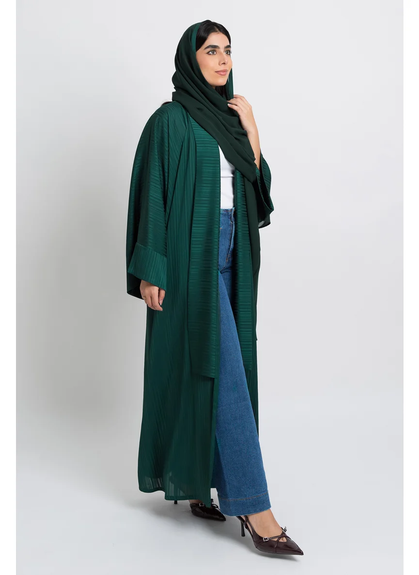 Kaafmeem Green Chiffon Flowstyle Abaya