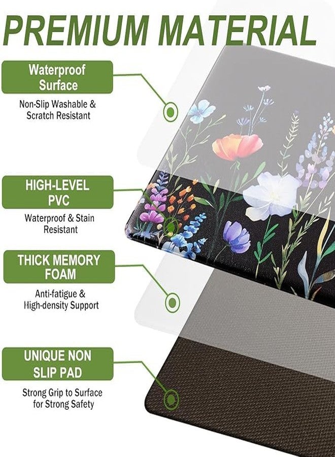 VPGS Kitchen Mat for Floor 2 Piece, Waterproof Kitchen Mats Cushioned Anti Fatigue, Modern Kitchen Mat Rug Non Slip Washable, Floor Comfort Heavy Duty Standing Rugs - Image 5