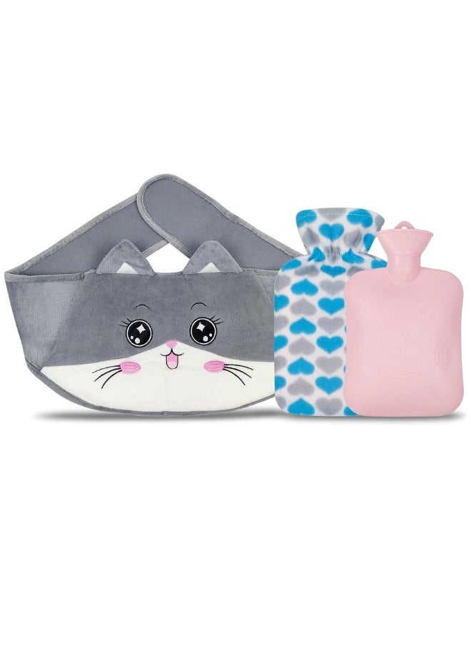 Lifenpure Lifenpure 3 in 1 Hot Water Bag Warm Plush Soft Waist Cover With Belt For Pain Relief  - Image 1