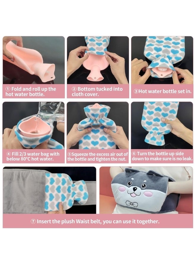 Lifenpure Lifenpure 3 in 1 Hot Water Bag Warm Plush Soft Waist Cover With Belt For Pain Relief  - Image 5