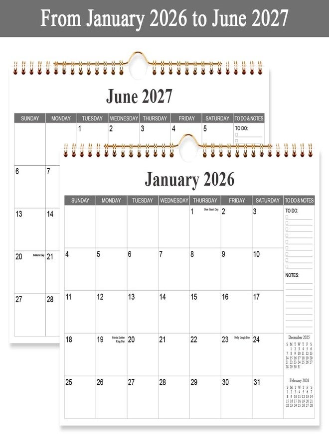 Getvow 2026 Calendar - 18 Months Calendar 2026-2027 from January 2026 - June 2027, Wall Calendar 2026-2027 with Thick Paper, 11.5" x 14.5", Black - Image 4