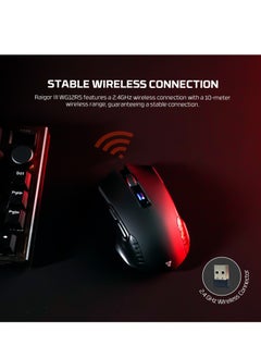 FANTECH Wireless Gaming Mouse – E500mAh Rechargeable Battery, 2000 DPI, 6 Buttons, 3M Silent Clicks | Long-Lasting & Ergonomic Design.Compatible with Computer PC MacBook Laptop Windows 11 10 macOS Linux  - Image 2