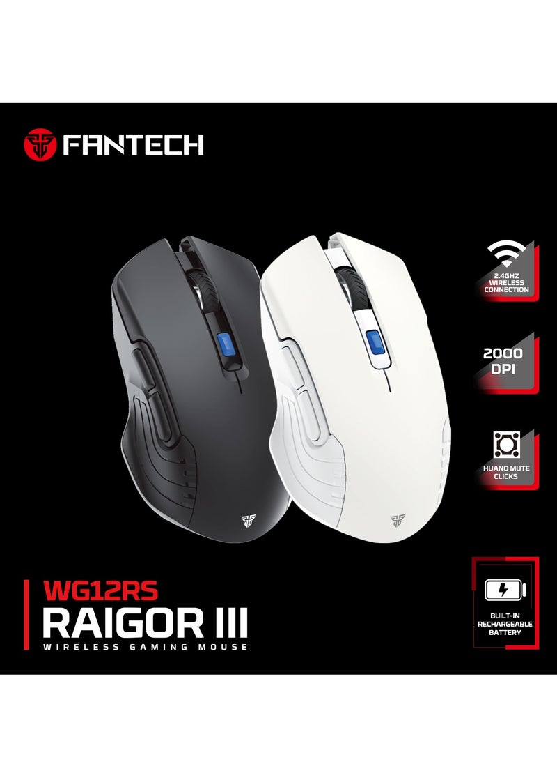 FANTECH - Wireless Gaming Mouse – E500mAh Rechargeable Battery, 2000 DPI, 6 Buttons, 3M Silent Clicks | Long-Lasting & Ergonomic Design.Compatible with Computer PC MacBook Laptop Windows 11 10 macOS Linux - Image 1