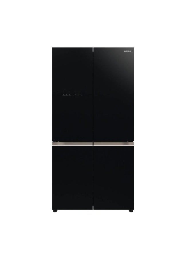 Hitachi French Door Bottom Load, 720L Gross Capacity and 472 L Net Capacity , Multi Door, Vacuum Compartment, Automatic Ice Maker, INVERTER × Dual Fan Cooling,Quick Cooling option, Refrigerator Black - RWB720UK04GBK 720 L RWB720UK04GBK black - Image 1