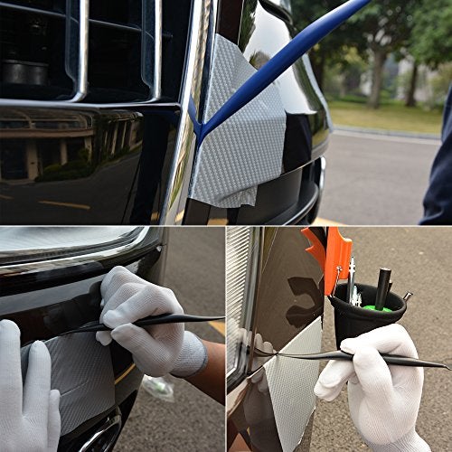 FOSHIO Vinyl Car Wrapping Flexible Micro Squeegee Curves Slot Tint Tool Set 3 in 1 with Different Hardness for Installing Vehicle Wraps and Auto Stickers - Image 3