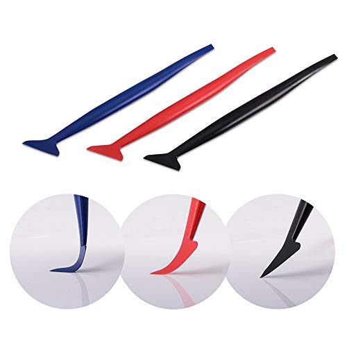 FOSHIO Vinyl Car Wrapping Flexible Micro Squeegee Curves Slot Tint Tool Set 3 in 1 with Different Hardness for Installing Vehicle Wraps and Auto Stickers - Image 1