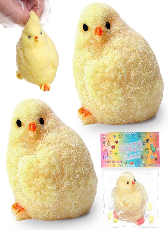 XPQKDC 2Pcs Handmade Chick Taba Squeeze Toys, Ultra Soft Sticky Stress Relief Fidget Toy, Silicone Squeeze Toys for Kids & Adults, Soft Anxiety Relief Toys for Office Travel Party Favors (2Pc Chicken) - Image 1