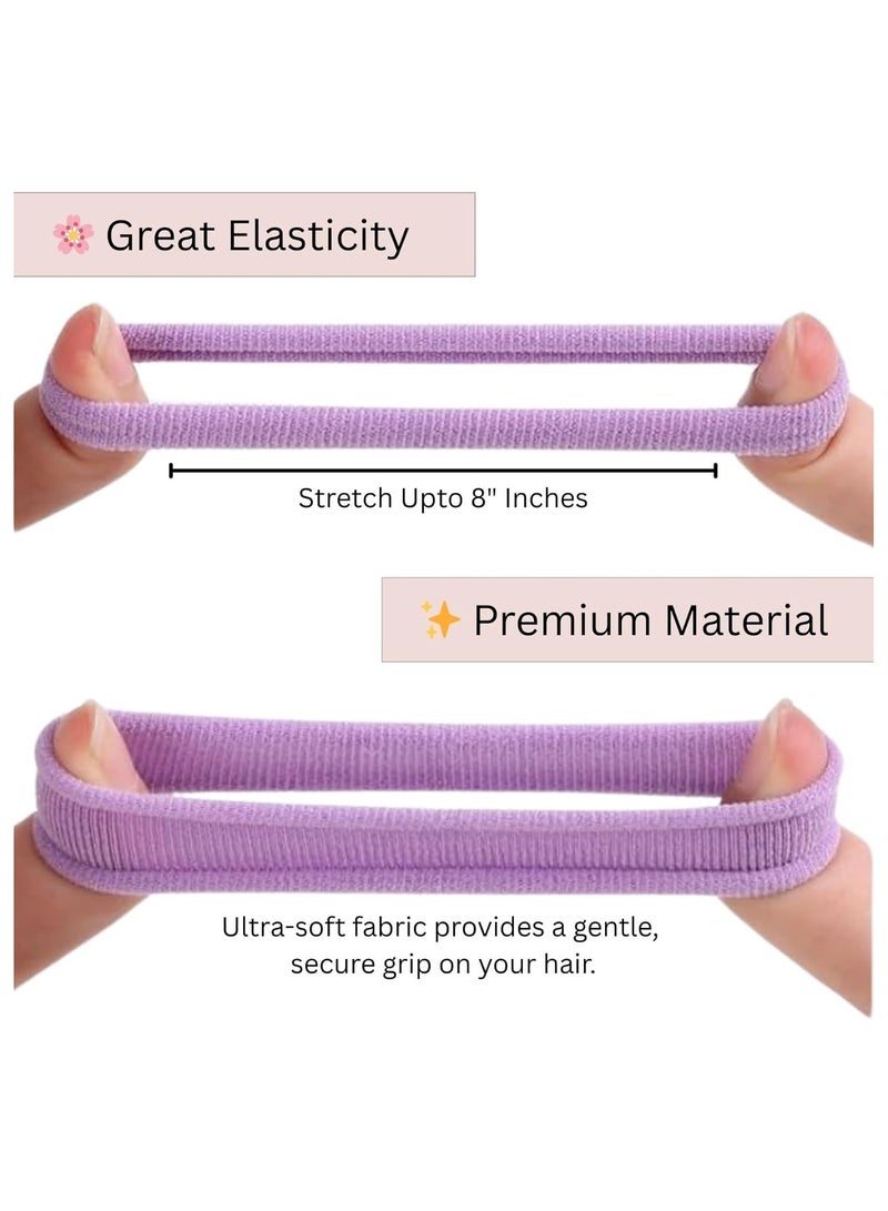 إيلور قطعة من ربطات الشعر للنساء والفتيات والأطفال، إكسسوارات شعر مرنة بدون خياطة، لا تسبب تلفًا للشعر الكثيف أو الرقيق، أربطة شعر سوداء وملونة بدون تجعيد(ألوان متنوعة) - Image 4