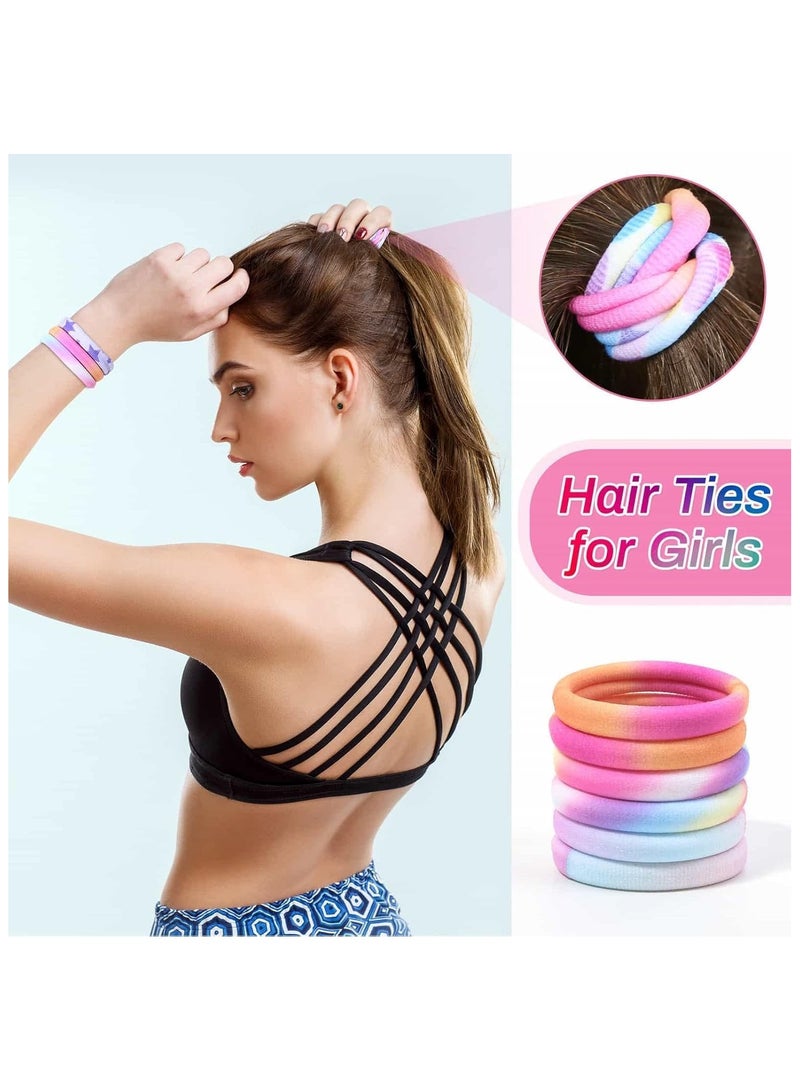إيلور قطعة من ربطات الشعر للنساء والفتيات والأطفال، إكسسوارات شعر مرنة بدون خياطة، لا تسبب تلفًا للشعر الكثيف أو الرقيق، أربطة شعر سوداء وملونة بدون تجعيد(ألوان متنوعة) - Image 5