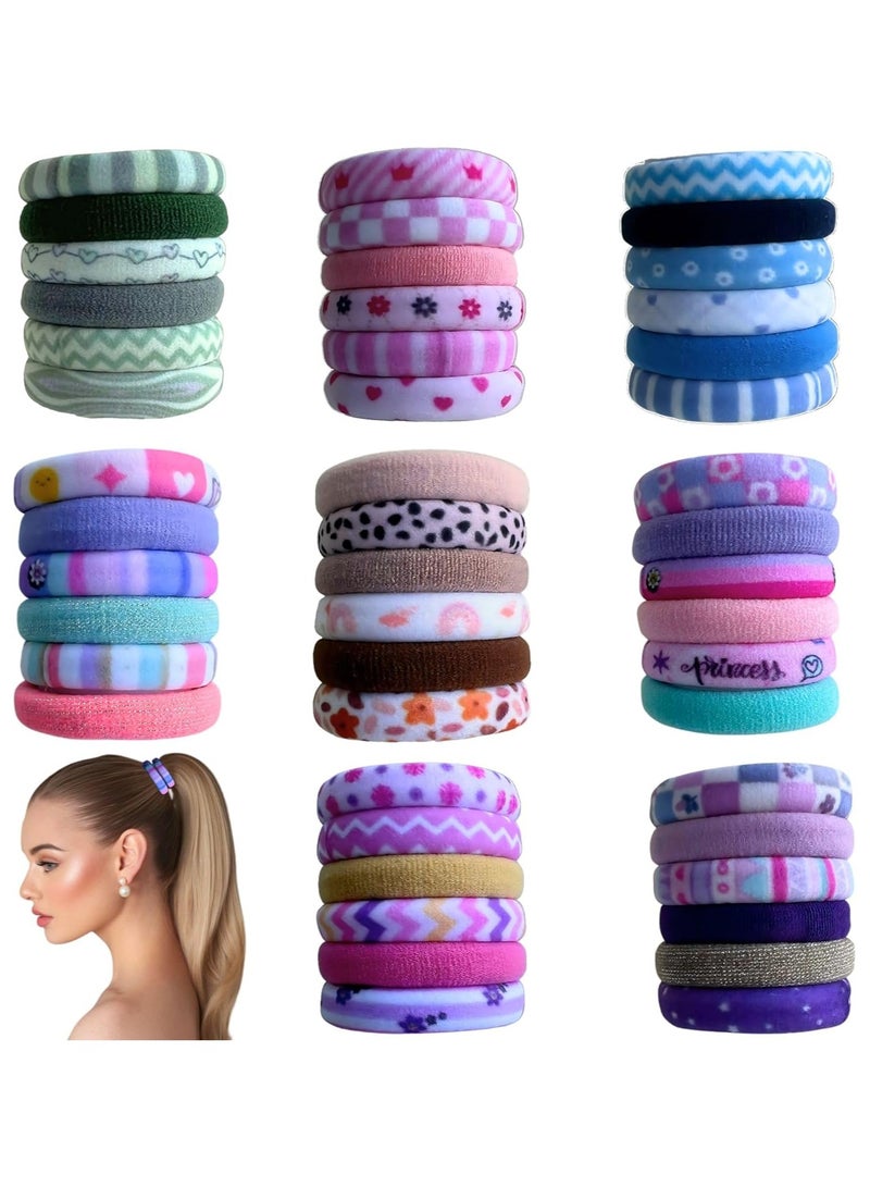 إيلور قطعة من ربطات الشعر للنساء والفتيات والأطفال، إكسسوارات شعر مرنة بدون خياطة، لا تسبب تلفًا للشعر الكثيف أو الرقيق، أربطة شعر سوداء وملونة بدون تجعيد(ألوان متنوعة) - Image 1