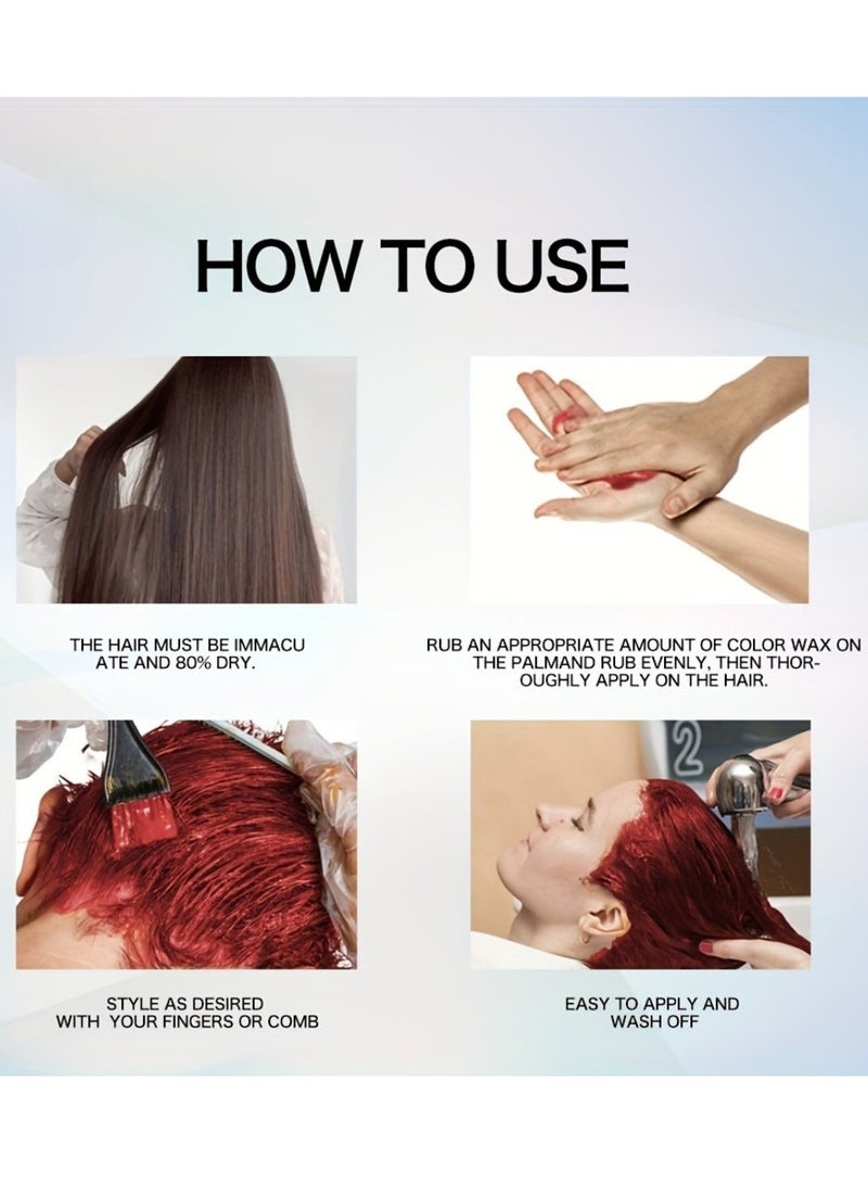 Sevich 120g Hair Coloring Wax Hair Style Dye Hair Color Material for Temporary Hair Color Hair Dye Coloring Wax Washable Natural Instant Hair Color Cream Temporary Hair Dye Wax Purple - Image 4